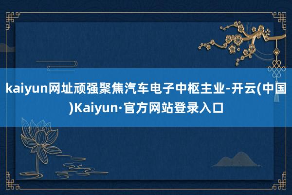 kaiyun网址顽强聚焦汽车电子中枢主业-开云(中国)Kaiyun·官方网站登录入口