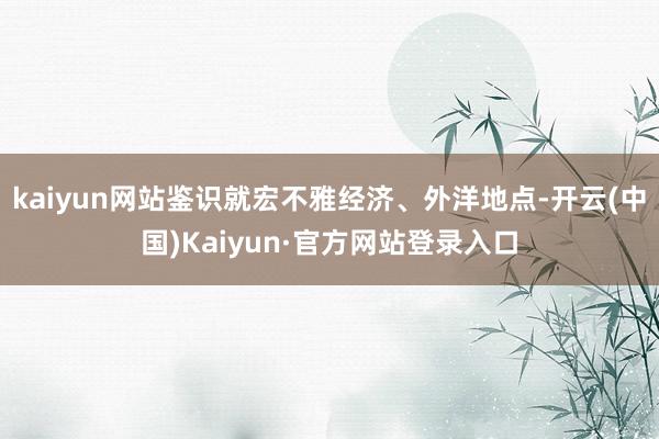 kaiyun网站鉴识就宏不雅经济、外洋地点-开云(中国)Kaiyun·官方网站登录入口