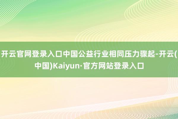 开云官网登录入口中国公益行业相同压力骤起-开云(中国)Kaiyun·官方网站登录入口