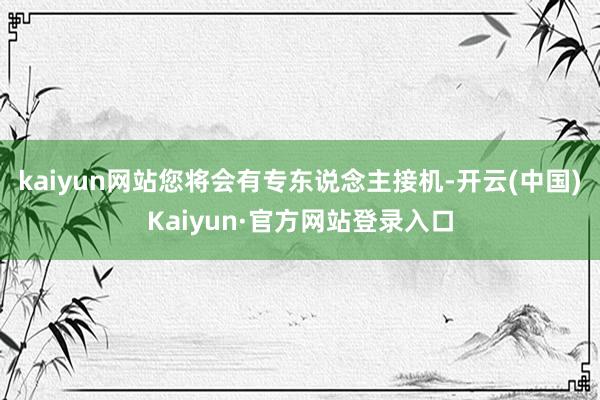 kaiyun网站您将会有专东说念主接机-开云(中国)Kaiyun·官方网站登录入口