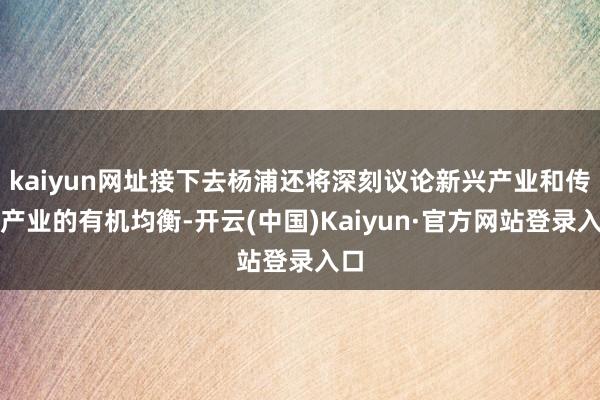 kaiyun网址接下去杨浦还将深刻议论新兴产业和传统产业的有机均衡-开云(中国)Kaiyun·官方网站登录入口
