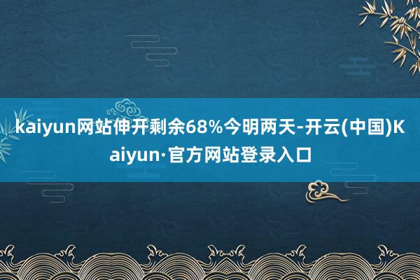 kaiyun网站伸开剩余68%今明两天-开云(中国)Kaiyun·官方网站登录入口